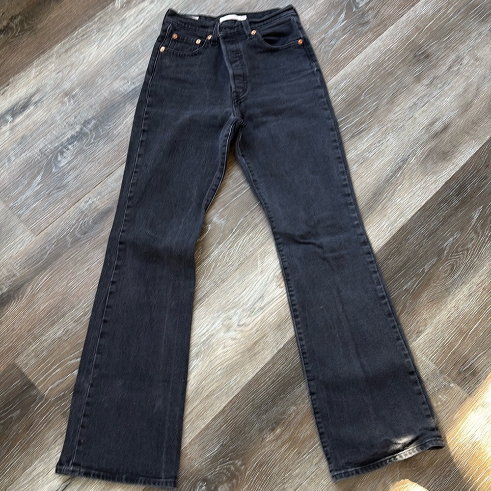 Levi’s Premium Ribcage Boot 26 Washed Black Jeans